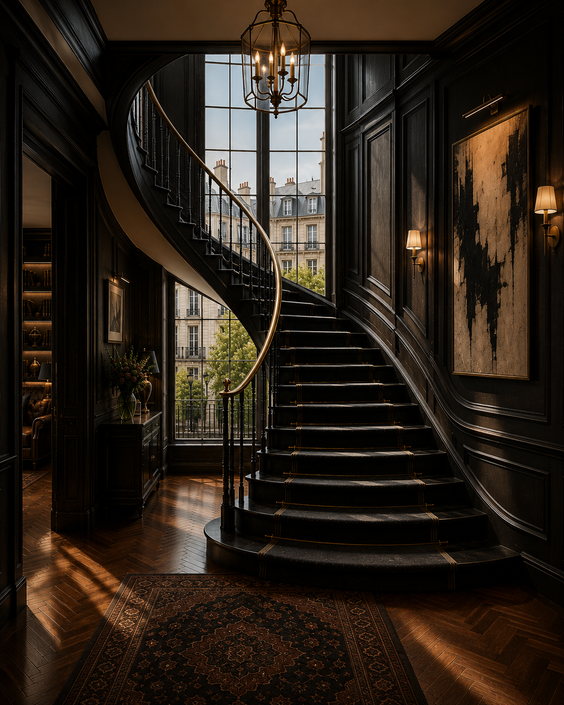 Staircase within a private Mayfair townhouse