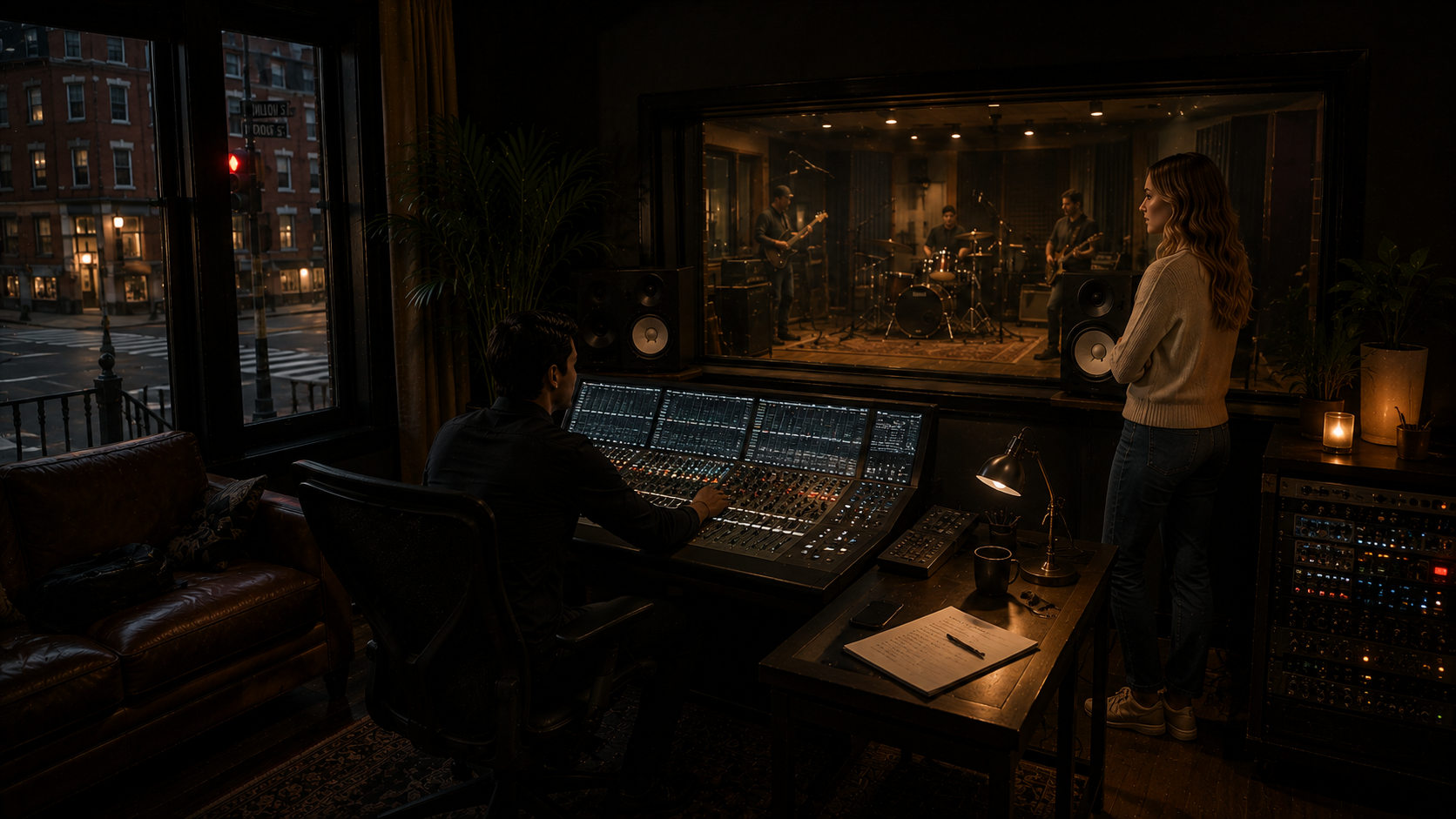 Professional recording studio prepared for creative development